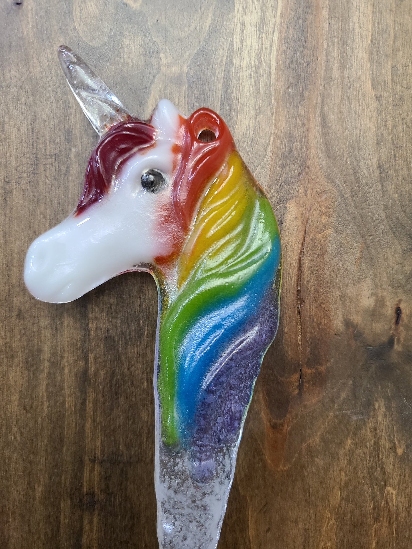 Rainbow Unicorn Ornament, Garden Stake, Hanging Ornament