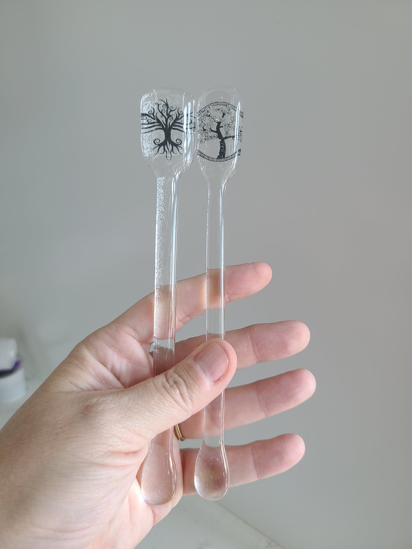 Swizzle Sticks, Tree Decal Drink Stirrers.