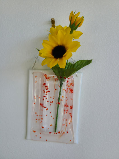 Red and White Wall Pocket Vase.