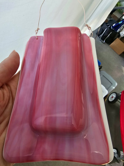 Pink and White Pocket Vase, Wall Vase